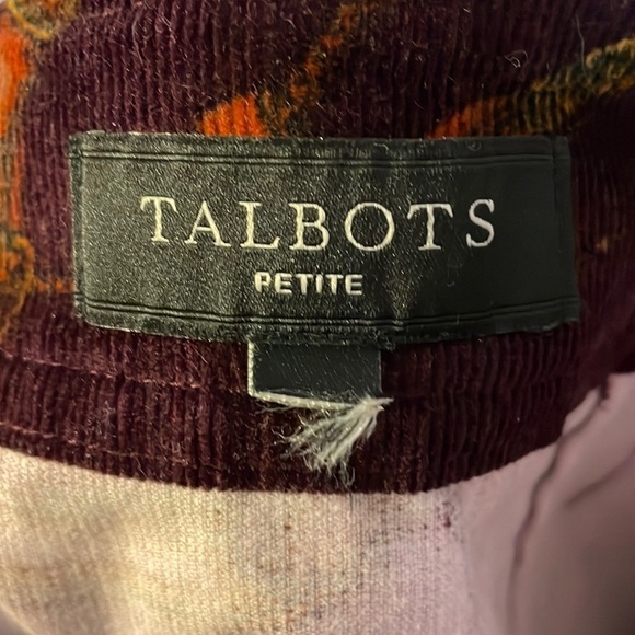 Talbots Petite Maroon Corduroy Horse Bit Bridle Design Mini Skirt size PM - Picture 4 of 15